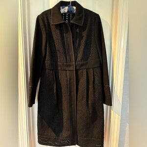 Etcetera Black wool blend designer coat